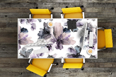 Large desk mat table protector dark flowers