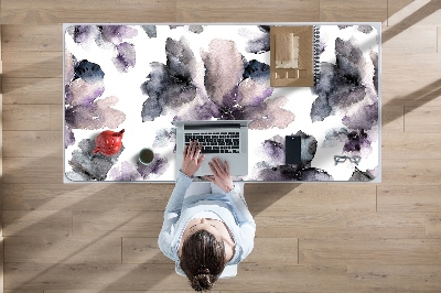 Large desk mat table protector dark flowers