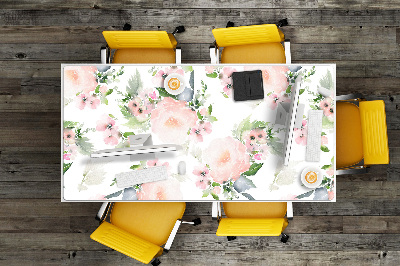 Full desk protector pastel flowers