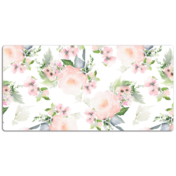 Full desk protector pastel flowers