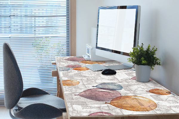 Large desk mat table protector Balloons and houses