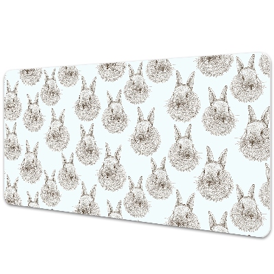 Desk mat rabbits sketched