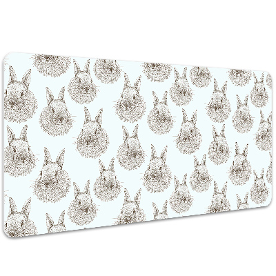 Desk mat rabbits sketched