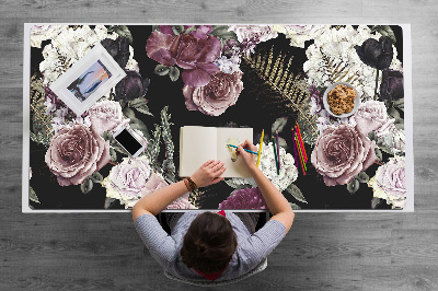 Desk mat romantic flowers