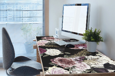 Desk mat romantic flowers