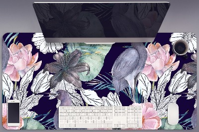 Full desk protector Birds in flowers