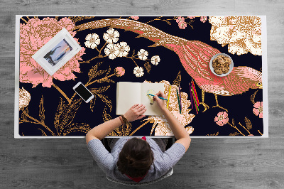 Full desk pad Peony with bird