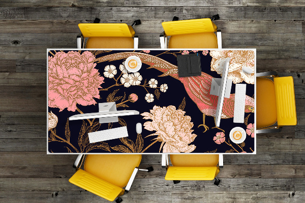 Full desk pad Peony with bird