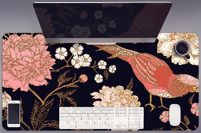 Full desk pad Peony with bird