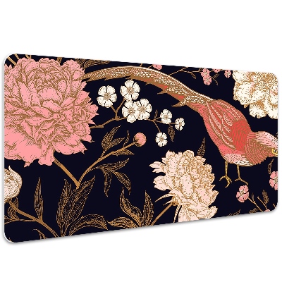 Full desk pad Peony with bird