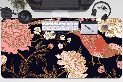 Full desk pad Peony with bird