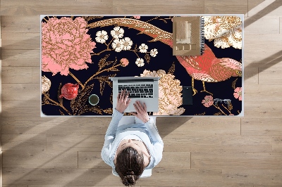 Full desk pad Peony with bird