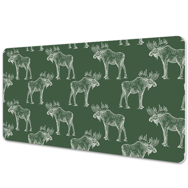 Full desk protector Elk on a green background