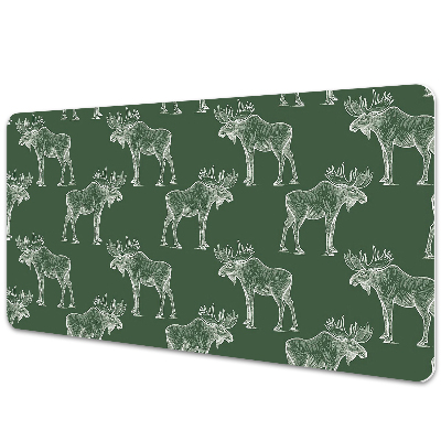 Full desk protector Elk on a green background