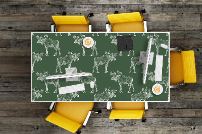 Full desk protector Elk on a green background