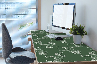 Full desk protector Elk on a green background