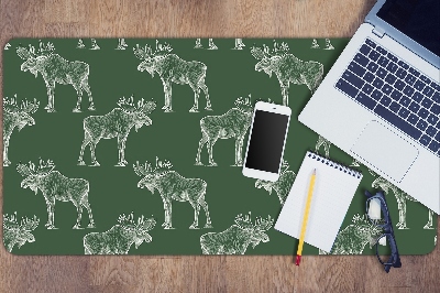 Full desk protector Elk on a green background