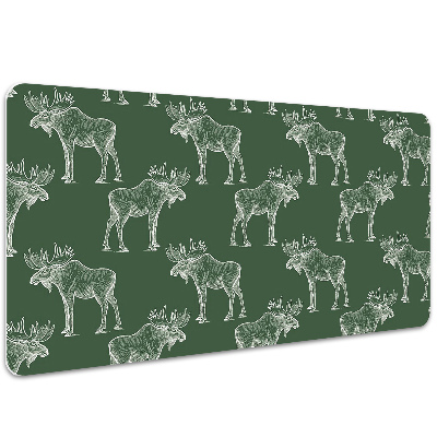 Full desk protector Elk on a green background