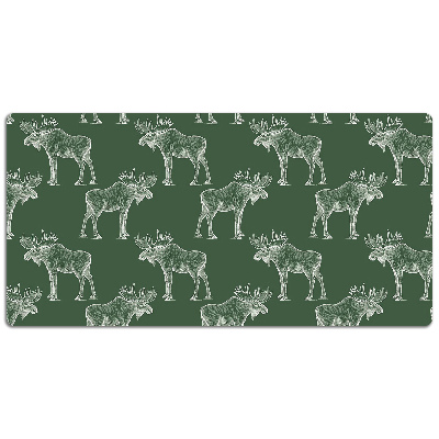 Full desk protector Elk on a green background