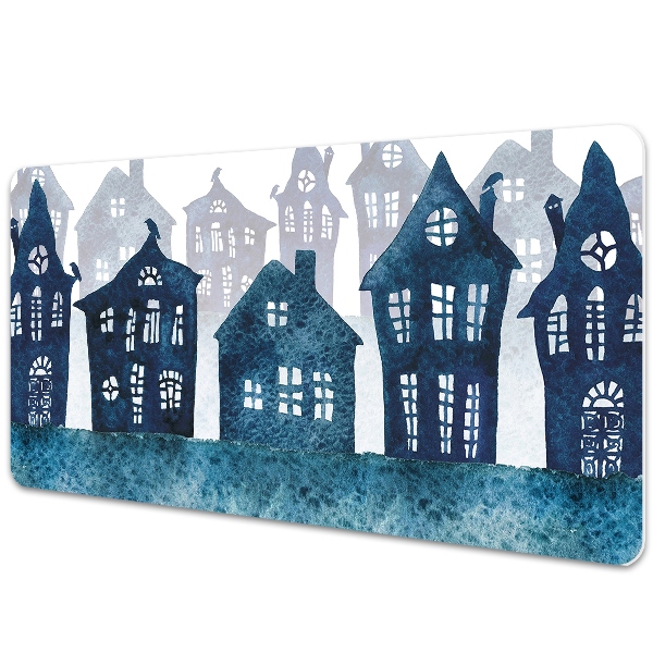 Large desk mat for children City at night