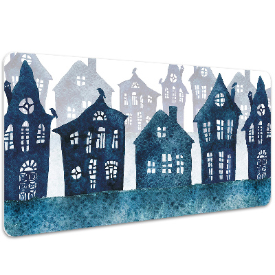 Large desk mat for children City at night