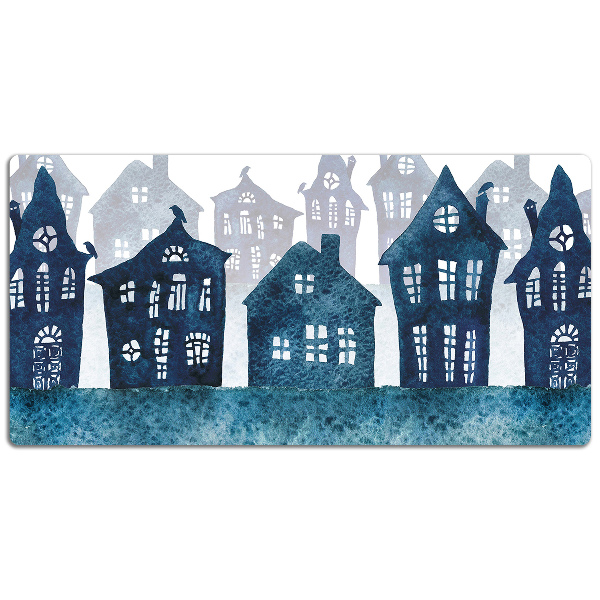 Large desk mat for children City at night