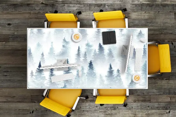Large desk mat for children misty forest