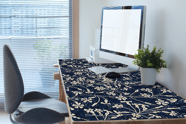 Large desk mat table protector floral pattern