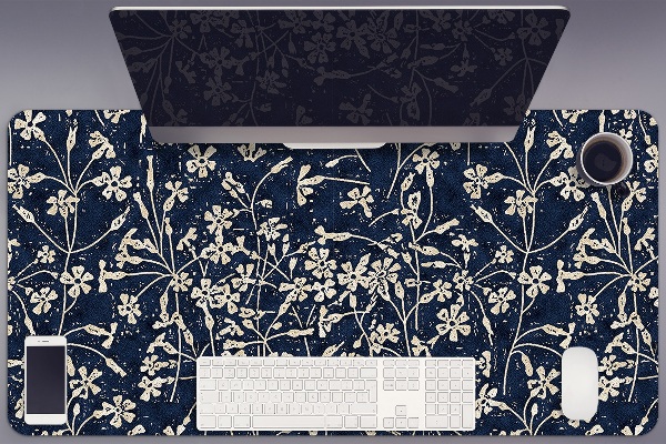 Large desk mat table protector floral pattern