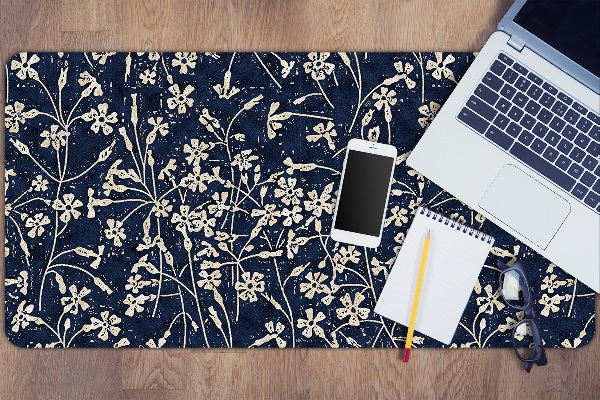 Large desk mat table protector floral pattern