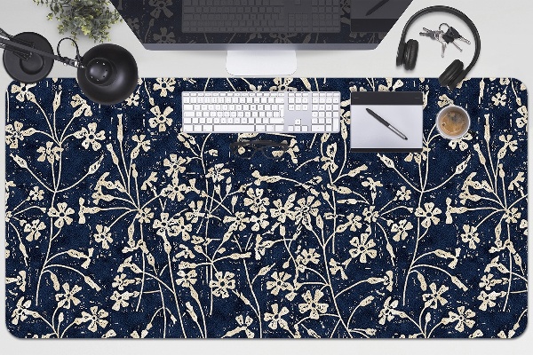 Large desk mat table protector floral pattern