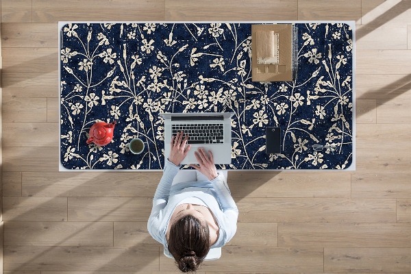 Large desk mat table protector floral pattern