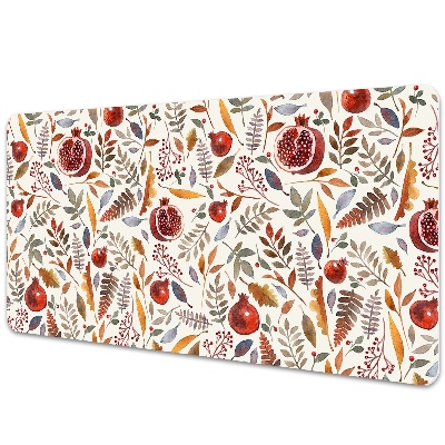 Large desk mat table protector pomegranates