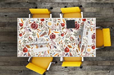 Large desk mat table protector pomegranates