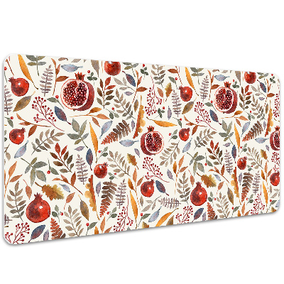 Large desk mat table protector pomegranates