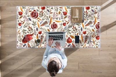 Large desk mat table protector pomegranates