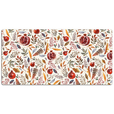 Large desk mat table protector pomegranates