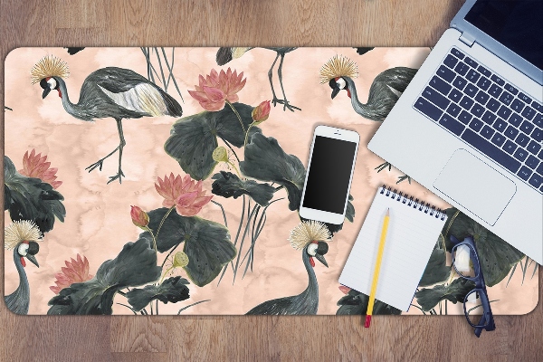 Full desk protector Chinese cranes