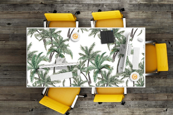 Full desk protector tropical palm trees