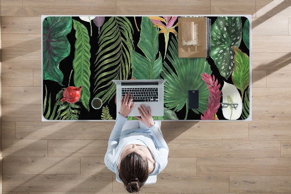 Full desk pad tropical leaves
