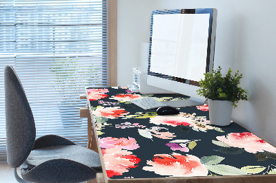 Desk pad painted flowers