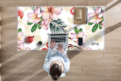 Desk mat Flamingos in flowers