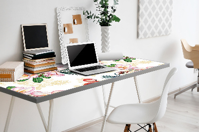 Desk mat Flamingos in flowers