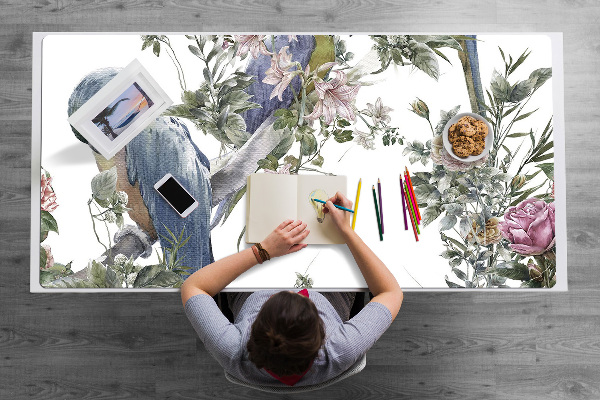 Large desk mat for children parrots