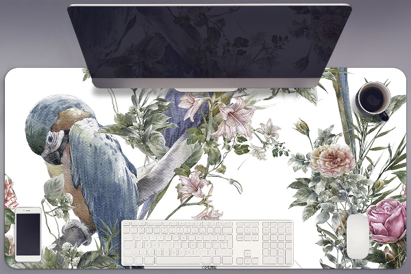 Large desk mat for children parrots