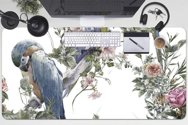 Large desk mat for children parrots