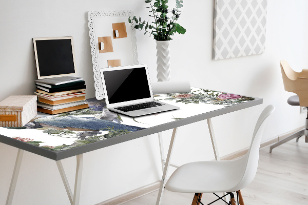 Large desk mat for children parrots