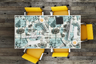 Full desk mat Flowers and dragonflies