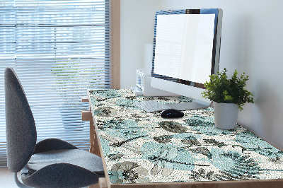 Full desk mat Flowers and dragonflies