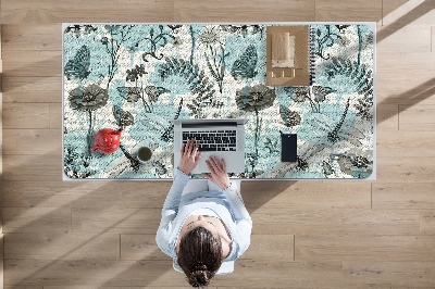 Full desk mat Flowers and dragonflies